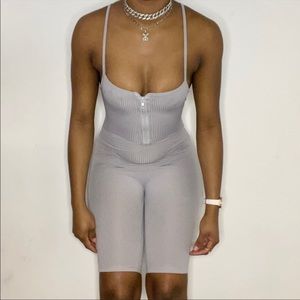 Shein gray midi romper